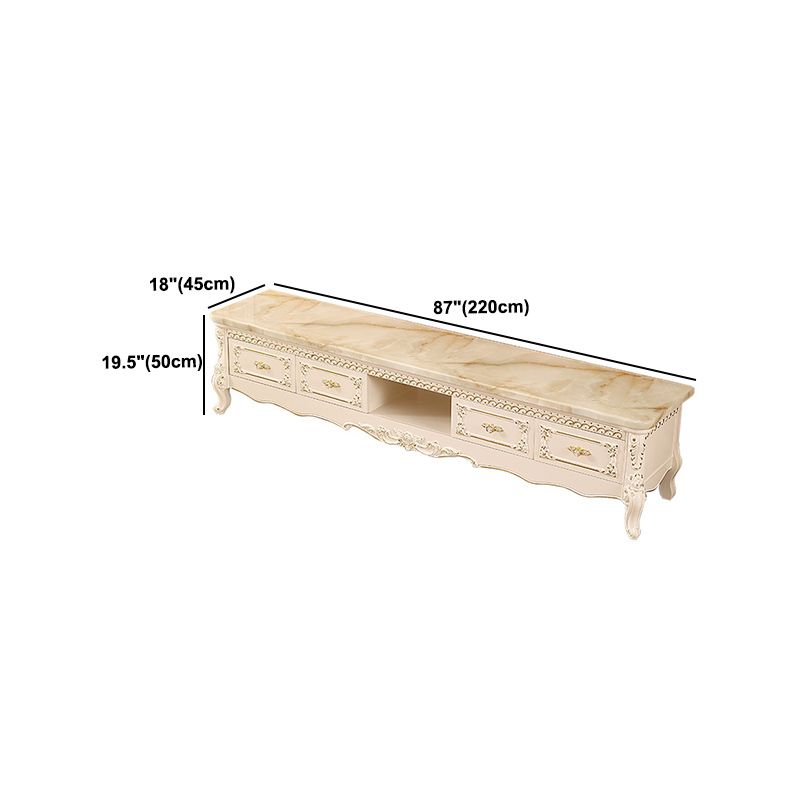 Glam Solid Wood TV Media Stand 4-lader TV Stand Console met plank