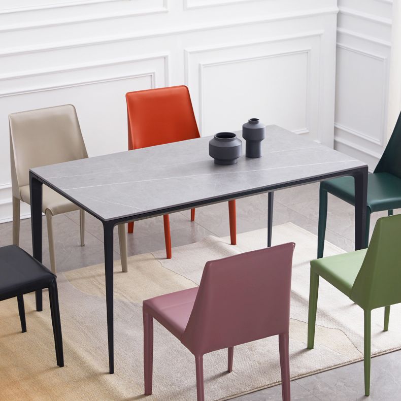 Modern Metal Dining Room Chairs Armless Leather Dining Chair for Restaurant Clearhalo ' kitchen&dining_furn' 'Dining Chairs' 'Dining Tables & Seating' 'dining_chair' 'furn' 'furn_dining_chair' 'Furniture' 'furniture_dining_chair' 'Kitchen & Dining Furniture' 'kitchen' 1200x1200_0ee633b3-7384-4356-9726-ec9b0d53b71a