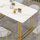 Glam Sintered Stone Dining Room Set Standard Height with Double Pedestal Base Dining Furniture Clearhalo 'Dining Room Sets' 'Dining Tables & Seating' 'dining_room_set' 'furn' 'furn_dining_room_set' 'Furniture' 'furniture_dining_room_set' 'Kitchen & Dining Furniture' 'kitchen&dining_furn' 'kitchen' 1200x1200_0ee6a2a9-b255-44fd-98b1-2e66b32b06ad
