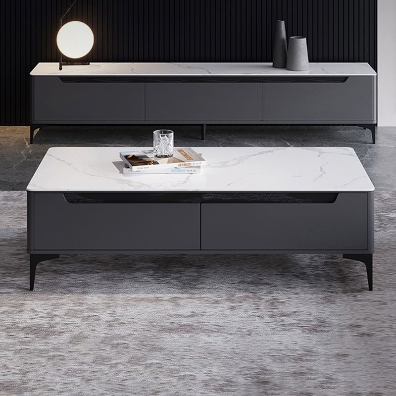 4 Legs Coffee Cocktail Table with 4 Storage Drawers Slate Top Rectangle Clearhalo 'Coffee & Accent Tables' 'Coffee Tables' 'coffee_tables' 'furn' 'furn_coffee_tables' 'Furniture' 'Living Room Furniture' 1200x1200_0ee8914c-043e-4ba3-894a-265111bfa579