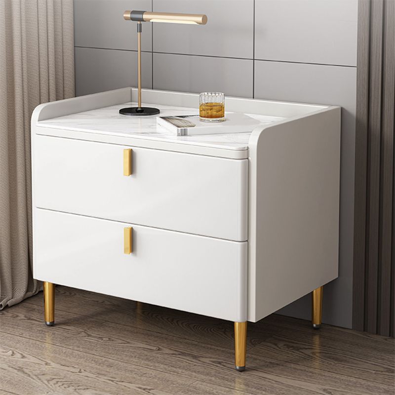 2 Drawers Stone Nightstand Glam Legs Included Bedside Cabinet ,18.5" Tall Clearhalo 'Bedroom Furniture' 'furn' 'furn_night_stand' 'Furniture' 'night_stand' 'Nightstands' 1200x1200_0ee89c1c-02a6-4fee-a737-af96c0352ae5