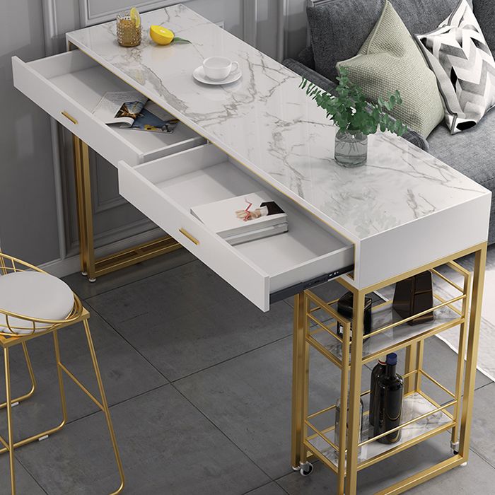 Ensemble de Table de pub de Style Glam, ensemble de comptoir en pierre rectangulaire de 1/3 pièces pour salle à manger