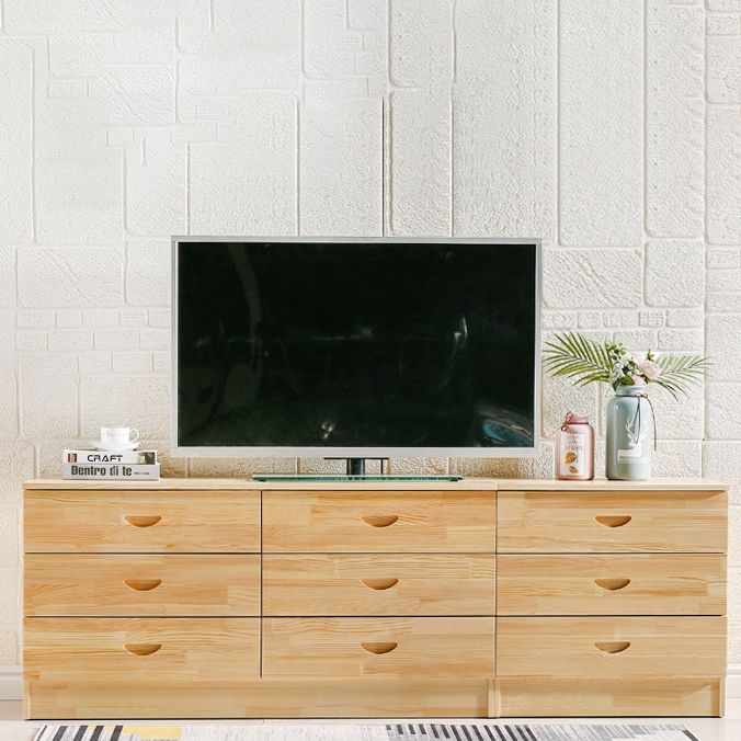 Stand de style Scandinave Stand Pine Wood Open Console TV de stockage fermé