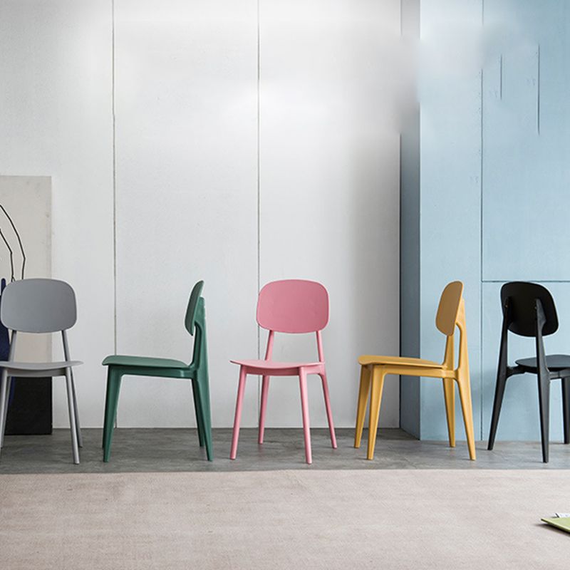 Kitchen Plastic Dining Armless Chair Stacking Dining Room Chair Clearhalo 'Dining Chairs' 'Dining Tables & Seating' 'dining_chair' 'furn' 'furn_dining_chair' 'Furniture' 'Kitchen & Dining Furniture' 1200x1200_0eee8f9b-ac58-4389-a91c-7c4f7774f901