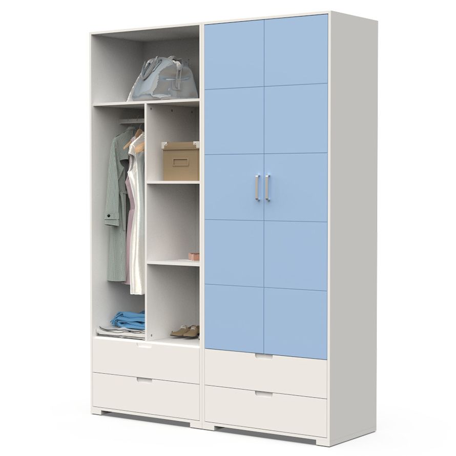 Eigentijdse garderobe houten slaapkamer garderobe kast met 2 laden