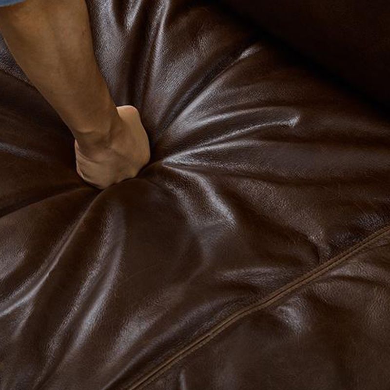 31.88 "Sofá de alto sofá contemporáneo de cuero con brazo cuadrado con cojines