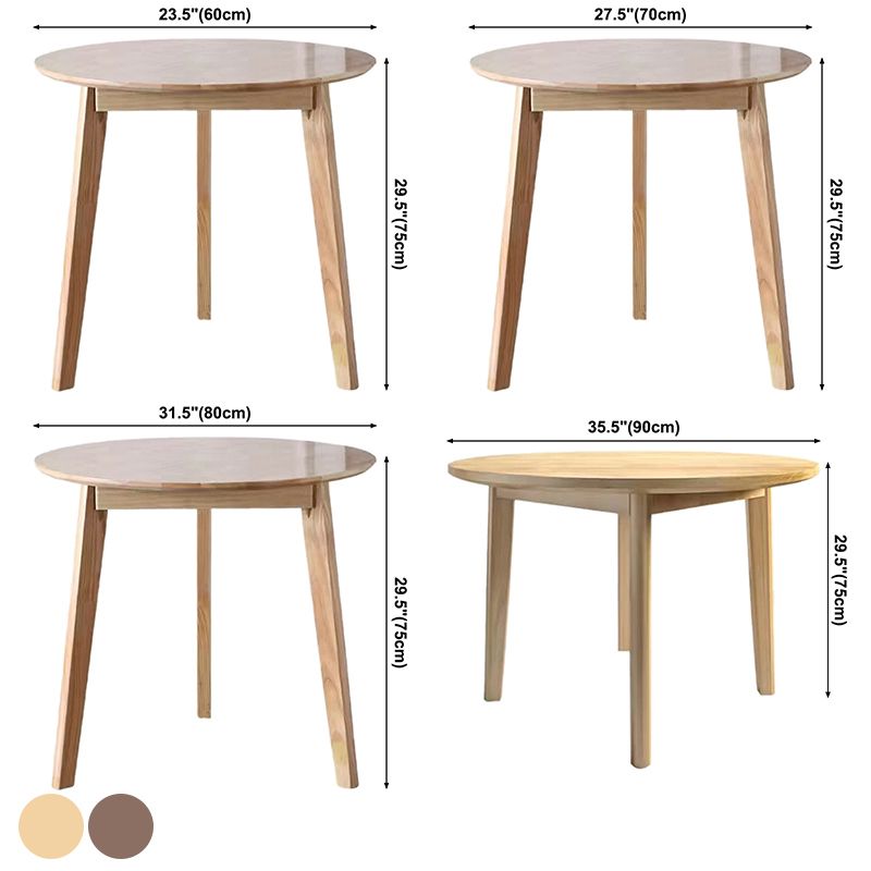 Round Shape 4 Legs Modern Dining Table Wood Color Fixed Table of Solid Wood Clearhalo ' dining_table' 'Dining Tables & Seating' 'Dining Tables' 'furn' 'furn_dining_table' 'Furniture' 'furniture_dining_table' 'Kitchen & Dining Furniture' 'kitchen&dining_furn' 'kitchen' 'kitchen_dining_table' 1200x1200_0eef42aa-95ab-4ad0-9850-c280e786938c
