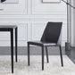 Contemporary Design Armless Side Chairs Leather Solid Back Dining Side Chair