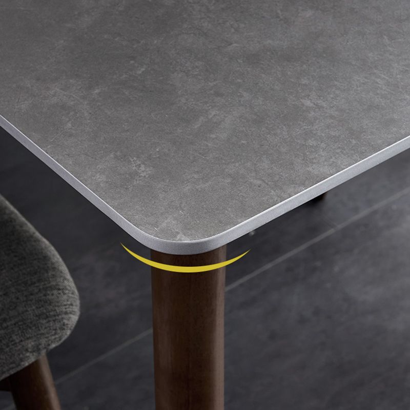 Scandinavian Style 6 Seat Rectangular Black Legs Black Slate Dining Table with Base Clearhalo 'Dining Room Sets' 'Dining Tables & Seating' 'dining_room_set' 'Furniture' 'furniture_dining_room_set' 'Kitchen & Dining Furniture' 'kitchen&dining_furn' 'kitchen' 1200x1200_0ef18277-19e7-4380-b7ea-63b993ece047