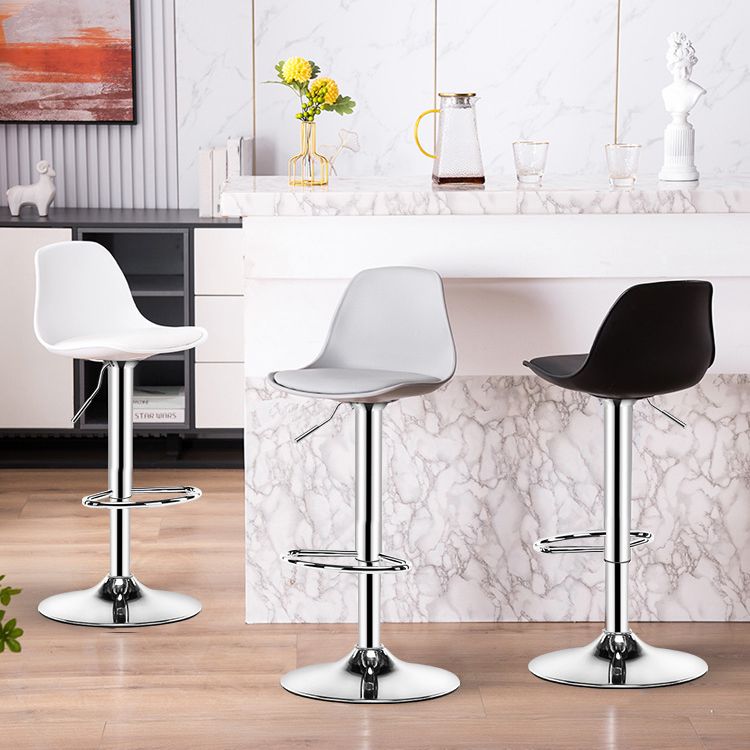 Contemporary Metal Barstool Faux Leather Footrest Adjustable Counter Stool Clearhalo 'Bar Furniture' 'Bar Stools' 'bar_stools' 'furn' 'furn_bar_stools' 'Furniture' 'Kitchen & Dining Furniture' 1200x1200_0ef3abbd-8614-4efe-9a93-71fcb9c756ad