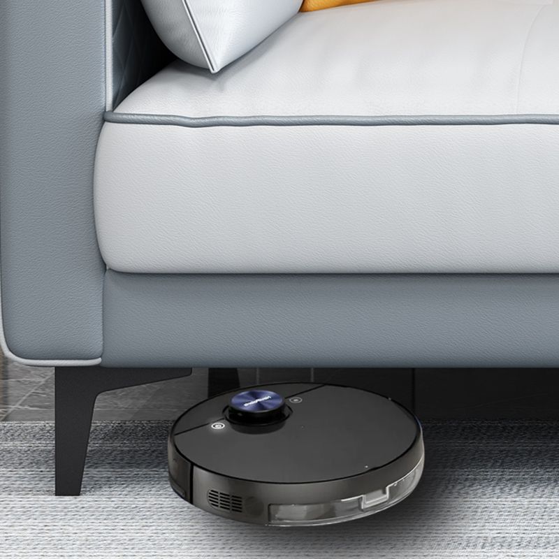 Scandinavische 3-zits bank met Ottomaanse opgenomen vierkante armbank