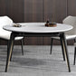 Modern Wood Base Dining Table Round Extendable 4 Legs Dining Table
