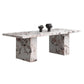 Juego de mesa de comedor moderna de piedra, juego de comedor de 1/2/4/5/7 piezas con sillas con respaldo macizo