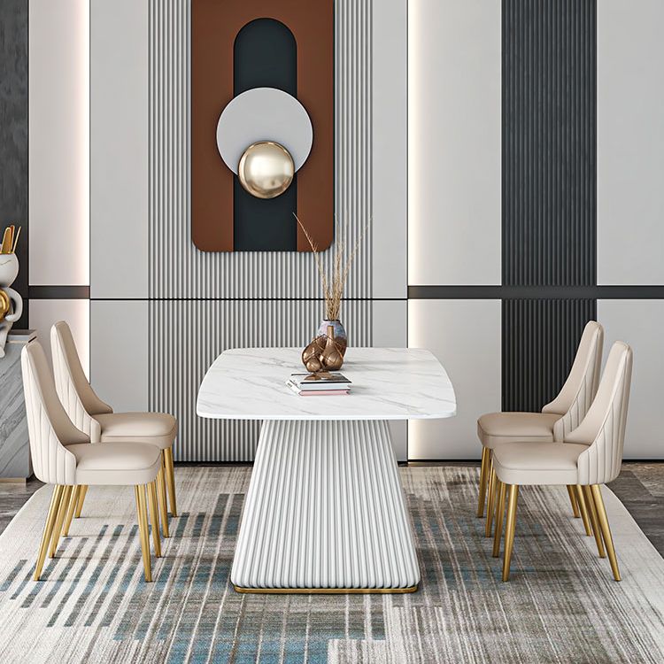 Glam 1/2/5/7 Pieces Dining Set Sintered Stone Dining Furniture for Home Use Clearhalo 'Dining Room Sets' 'Dining Tables & Seating' 'dining_room_set' 'furn' 'furn_dining_room_set' 'Furniture' 'furniture_dining_room_set' 'Kitchen & Dining Furniture' 'kitchen&dining_furn' 'kitchen' 1200x1200_0ef5ca68-b8be-4ebd-bfdd-52af699e9603