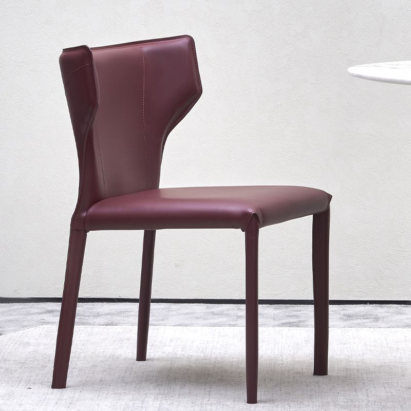Sedia laterale di Wingback Fuce sedie da pranzo senza bracciole in pelle per la casa