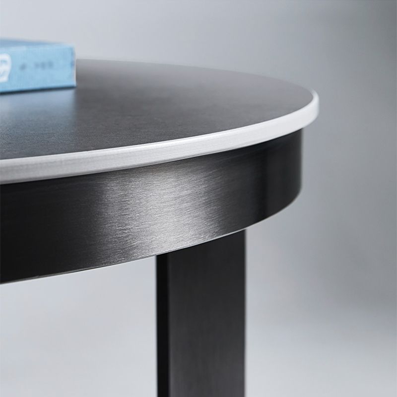 19.6"/21.6" Modern Round Slate Top Side Table Metal Abstract End Table