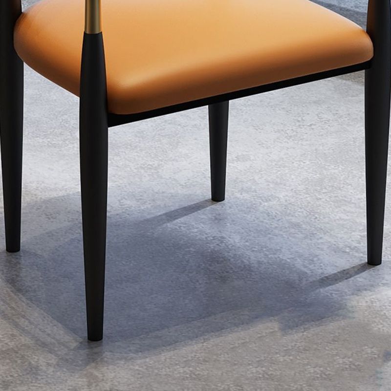 Faux Leather Dining Arm Chair Kitchen Open Back Dining Side Chair Clearhalo 'Dining Chairs' 'Dining Tables & Seating' 'dining_chair' 'furn' 'furn_dining_chair' 'Furniture' 'Kitchen & Dining Furniture' 1200x1200_0ef8d0d7-80f5-4bb1-a6a9-00e720344130