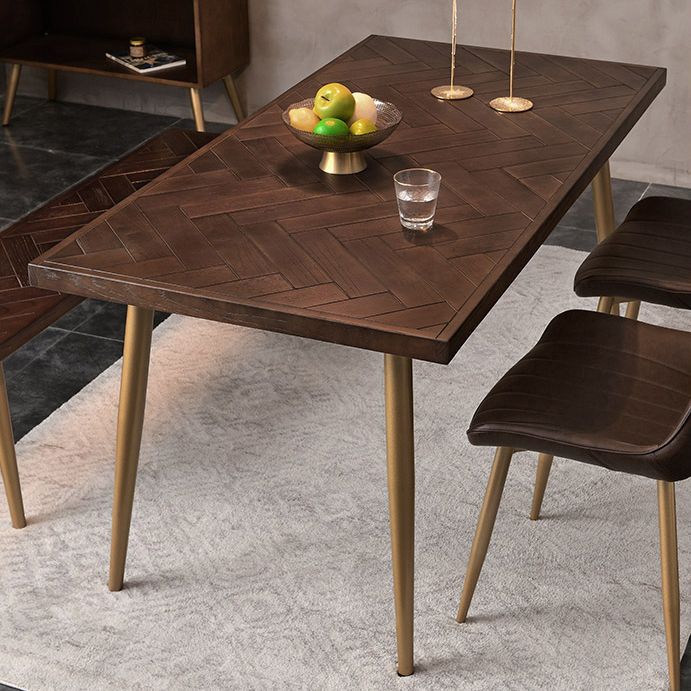 Rectangle Dining Side Table Traditional Luxury Solid Wood Dinner Table with 4 Legs Clearhalo 'Dining Tables & Seating' 'Dining Tables' 'dining_table' 'furn' 'furn_dining_table' 'Furniture' 'furniture_dining_table' 'Kitchen & Dining Furniture' 'kitchen' 'kitchen_dining_table' 1200x1200_0ef91ab2-963e-4e52-8da5-064df67ad527