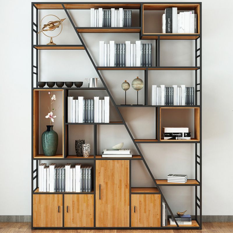 Open Back Bookshelf Industrial Style Bookcase for Home Office Clearhalo 'Bookcases' 'furn' 'furn_bookcases' 'Furniture' 'furniture_bookcases' 'kitchen' 'kitchen_bookcases' 'Living Room Furniture' 'Office Furniture' 1200x1200_0efa0b9b-51c3-43e5-bb58-1c66feff68fe