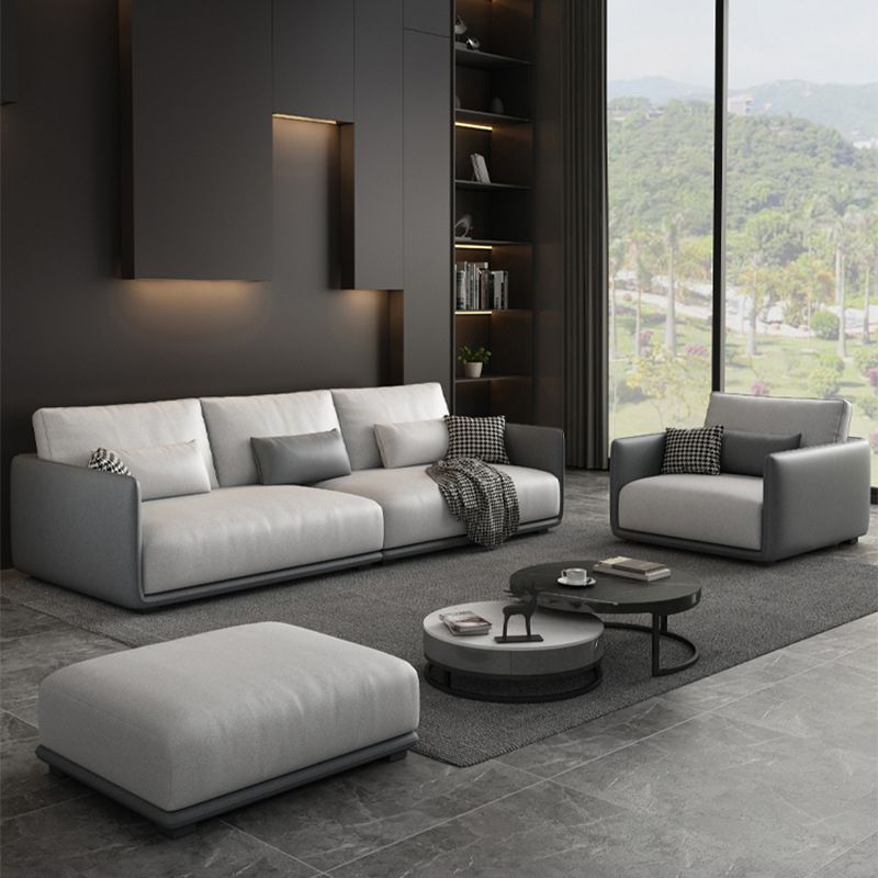 Living Room Contemporary Light-grey Standard Tuxedo Arm Sofa Chaise Clearhalo 'furn' 'furn_sofas' 'Furniture' 'furniture_sofas' 'kitchen' 'kitchen_sofas' 'Living Room Furniture' 'Sofa' 'sofas' 1200x1200_0efb9b43-d57b-4f2c-95a3-9124ffcc4c5a