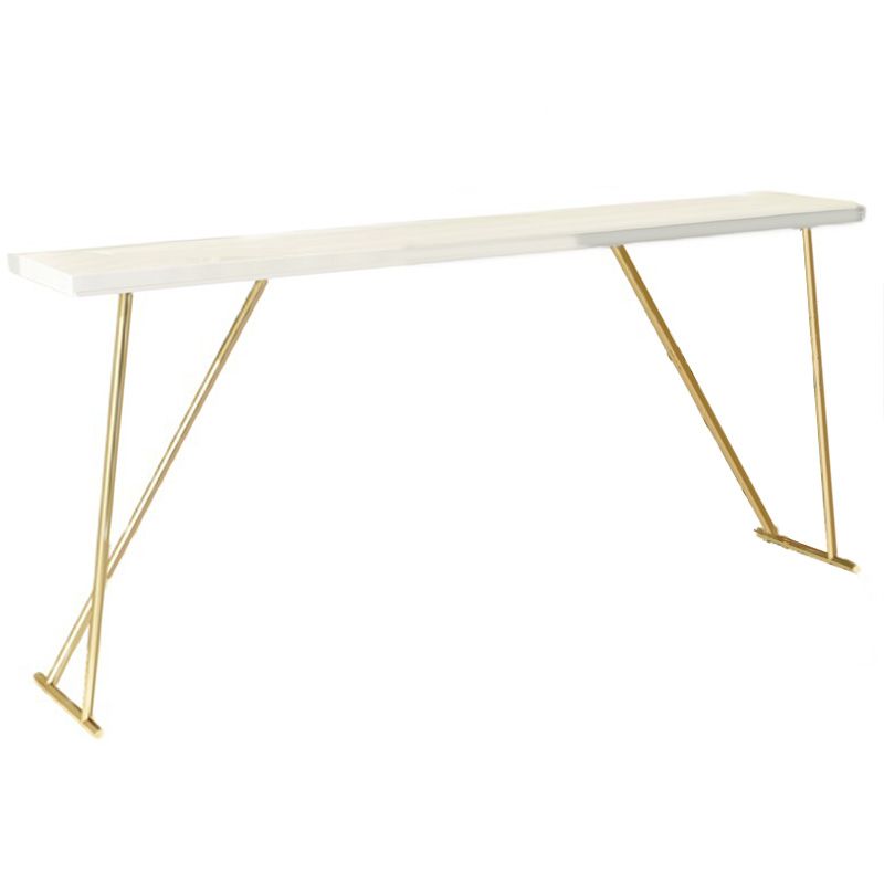 Mesa Glam con altura de barra y base dorada Mesa de bar con tablero de 41,3 pulgadas de altura