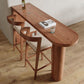 1/3 Pieces Bar Stool and Table Set Brown Solid Wood for Dining Room