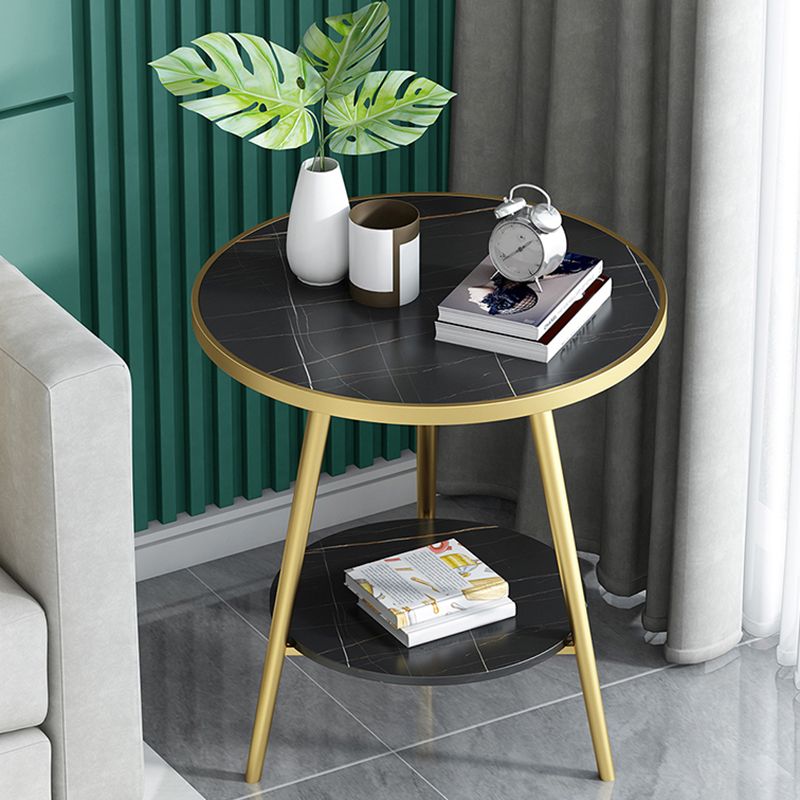 Tableau de comptoir à dalle de roche de style moderne Gris gris / blanc / noir rond