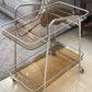Modern Glass End Slide Table 2-Tier Corner Table with Storage