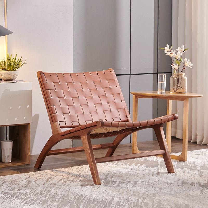 25.59" L x 31.88" W x 25.98" H Brown/Nautral Woven Accent Chair Solid Wood Lounge Chair Clearhalo 'Accent Chairs' 'accent_chairs' 'Chairs & Seating' 'furn' 'furn_accent_chairs' 'Furniture' 'furniture_accent_chairs' 'Living Room Furniture' 1200x1200_0eff656f-8e50-4aa1-a68e-d7ab417d8a3d