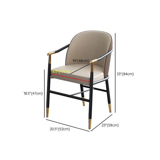 Modern Backrest Armrest Cushion Chair with Metal Legs for Living Room