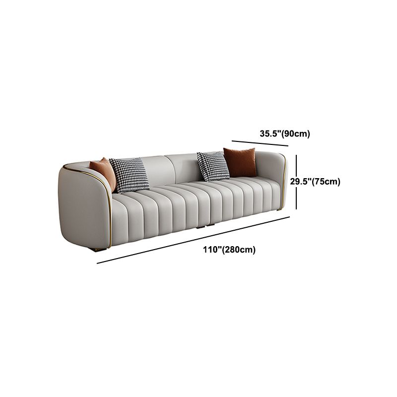Modern Genuine Leather Sofa for Living Room Tuxedo Arm Sofa with Tight Back Clearhalo 'furn' 'furn_sofas' 'Furniture' 'Living Room Furniture' 'Sofa' 'sofas' 1200x1200_0f009818-5519-49b6-827e-ee1803edf514