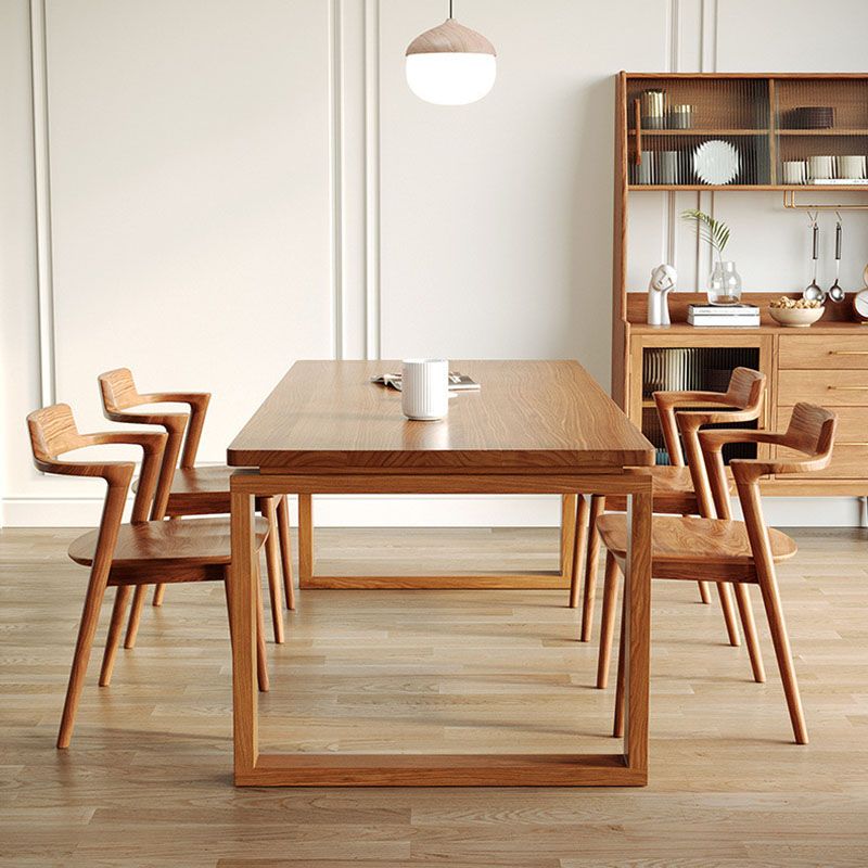 Pine Wood Contemporary Rectangular Table Wood Top Table with Sled Base Clearhalo 'Dining Tables & Seating' 'Dining Tables' 'dining_table' 'furn' 'furn_dining_table' 'Furniture' 'Kitchen & Dining Furniture' 1200x1200_0f018f57-145e-49df-984a-a189c2f1ce39