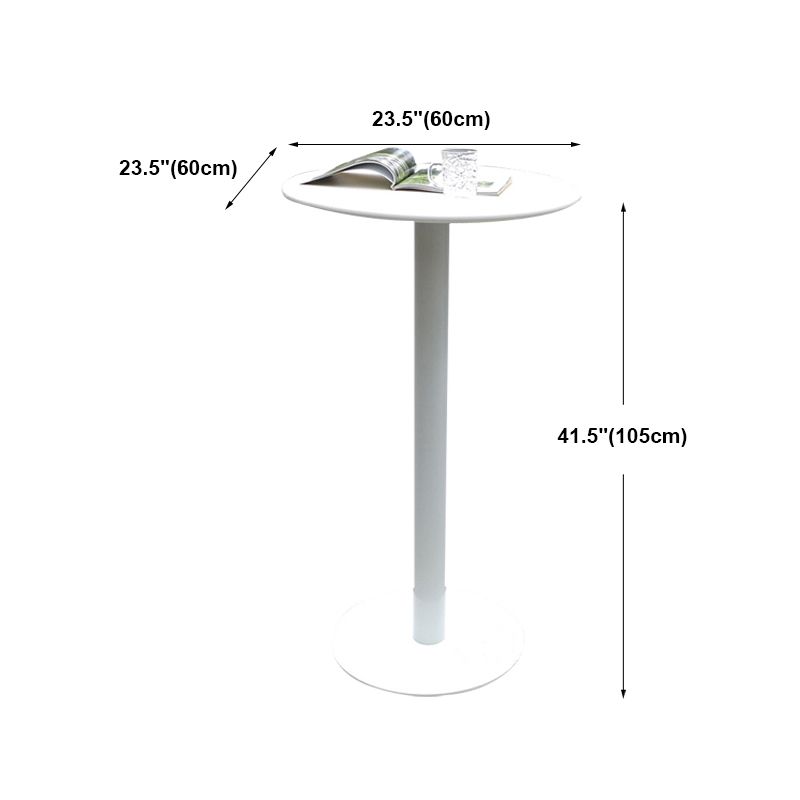 White Modern Style Round Table in Metal Milk Tea Shop Bar Table Clearhalo 'Bar Furniture' 'Bar Tables' 'bar_tables' 'furn' 'furn_bar_tables' 'Furniture' 'furniture_bar_tables' 'Kitchen & Dining Furniture' 1200x1200_0f0372f6-3ada-4e97-bf5e-5665876b746d