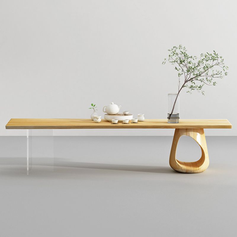 Contemporary 1 Single Coffee Cocktail Table in Pine Wood with 2 Legs Clearhalo 'Coffee & Accent Tables' 'Coffee Tables' 'coffee_tables' 'furn' 'furn_coffee_tables' 'Furniture' 'Living Room Furniture' 1200x1200_0f0421a6-eeb1-4992-a097-ad5c43060108