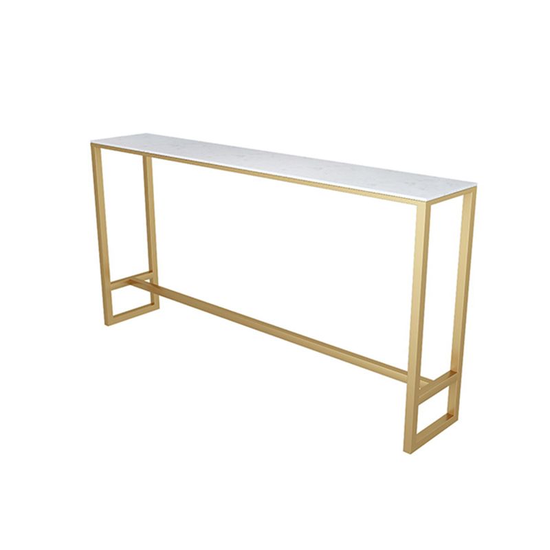 1/2/7 pièces Glam Glam Iron Bar Table Recangle Recangle Bistro en marbre en faux marbre avec repose-pied