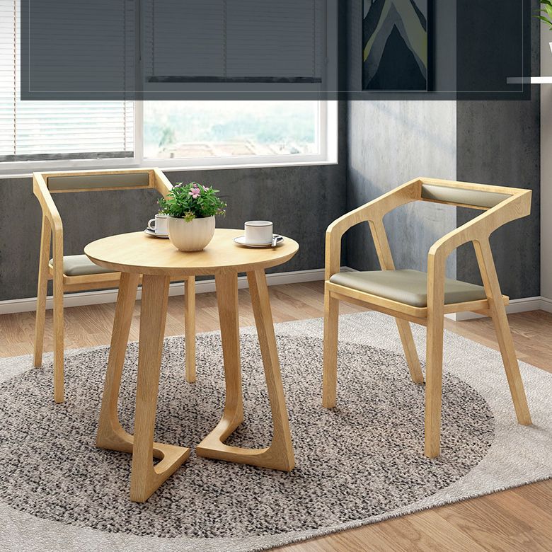 Mesa de comedor de acabado de madera ligera con sillas de madera 1/2/3/4 piezas de comedor moderno