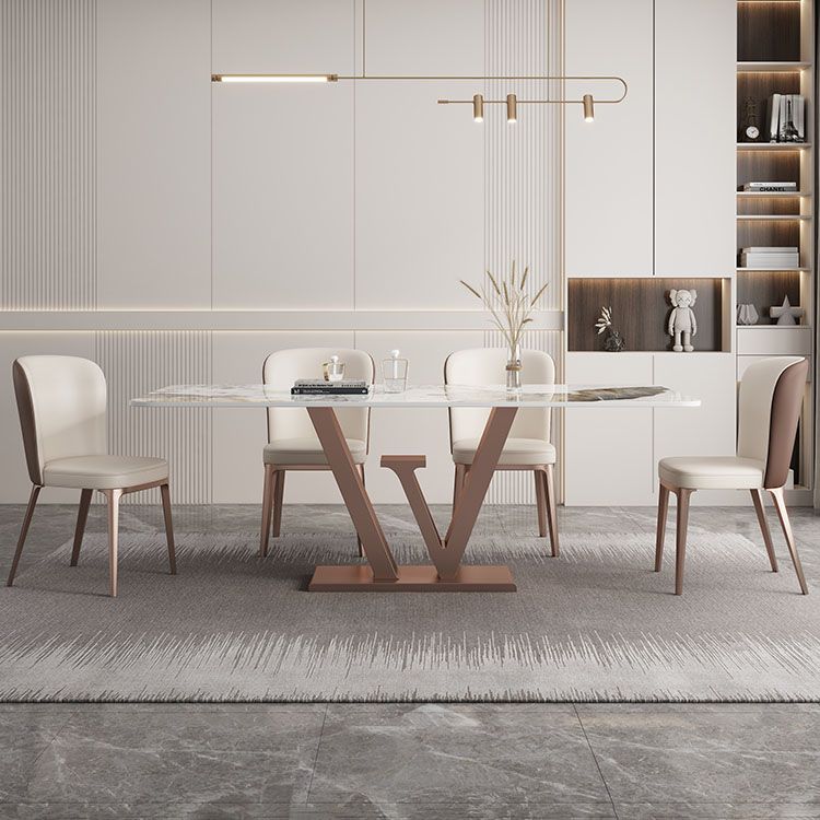 Stone Nordic 1/2/5/6 Pieces Dining Set with Leather Chairs Dining Furniture Clearhalo 'Dining Room Sets' 'Dining Tables & Seating' 'dining_room_set' 'furn' 'furn_dining_room_set' 'Furniture' 'furniture_dining_room_set' 'Kitchen & Dining Furniture' 'kitchen&dining_furn' 'kitchen' 1200x1200_0f055911-3bee-4ac6-9d39-837c7edd9f18