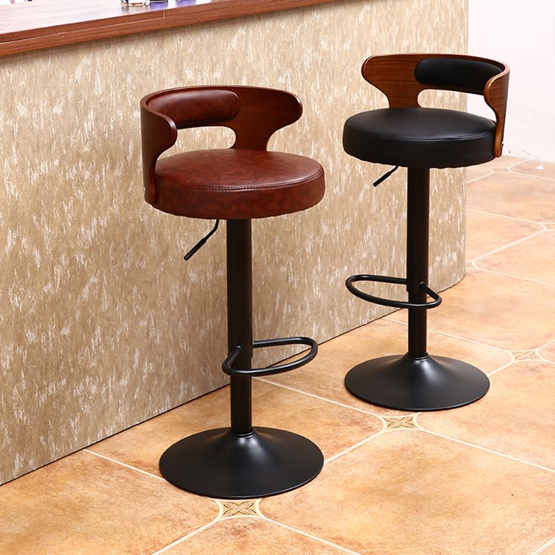 Modern Rotatable Backrest Counter Stool Steel Household Bar Stool with Cushion and Pedal Clearhalo 'Bar Furniture' 'Bar Stools' 'bar_stools' 'furn' 'furn_bar_stools' 'furniture_bar_stools' 'Kitchen & Dining Furniture' 'kitchen&dining_furn' 'kitchen' 'kitchen_furn' Furniture' 1200x1200_0f05ce8d-40d9-4138-926f-2a0f2c8b5690