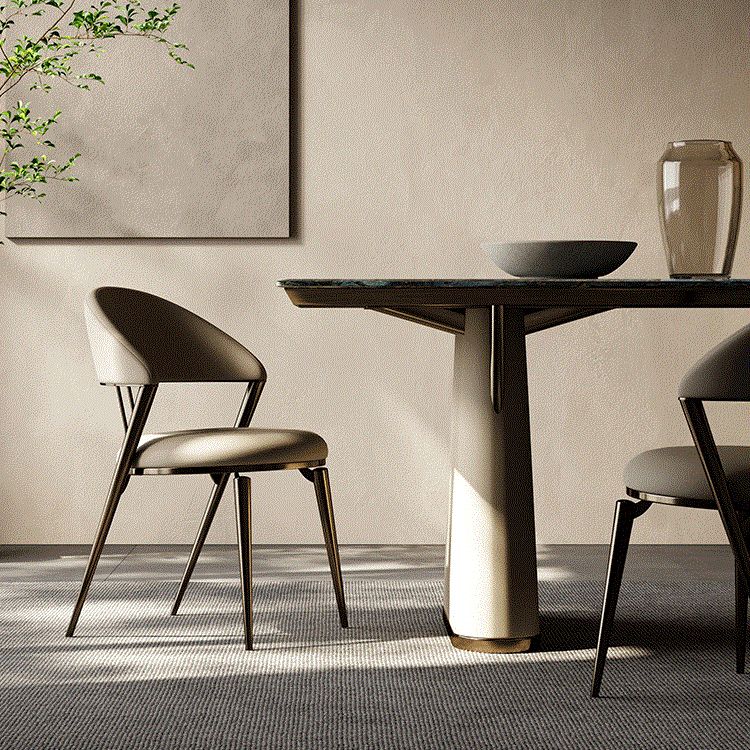 Sedia da pranzo a casa sedia laterale aperta.