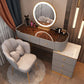 15.74" Wide Vanity Desk with 5/6 Storage Drawers Glam Glass Dresser