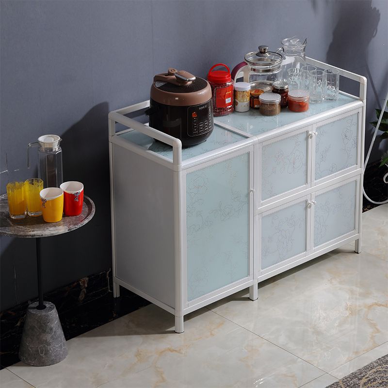 Hedendaagse metalen sideboard glazen buffettafel voor woonkamer