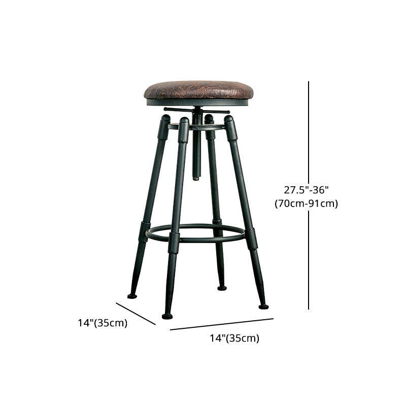 Coffee Shop Bar Stool Footrest Adjustable Height Counter Stool with Iron Legs Clearhalo 'Bar Furniture' 'Bar Stools' 'bar_stools' 'furn' 'furn_bar_stools' 'furniture_bar_stools' 'Kitchen & Dining Furniture' 'kitchen&dining_furn' 'kitchen' 'kitchen_furn' Furniture' 1200x1200_0f0930df-e297-4551-90cb-5bdb82266914