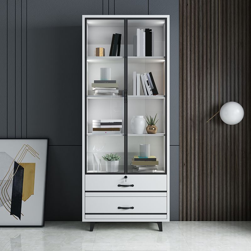 82.68"H Bookcase Contemporary Style Bookshelf With Doors for Office Home Clearhalo 'Bookcases' 'furn' 'furn_bookcases' 'Furniture' 'furniture_bookcases' 'Office Furniture' 1200x1200_0f0931d1-2f49-4f36-8e28-a2e7bcbdb94a