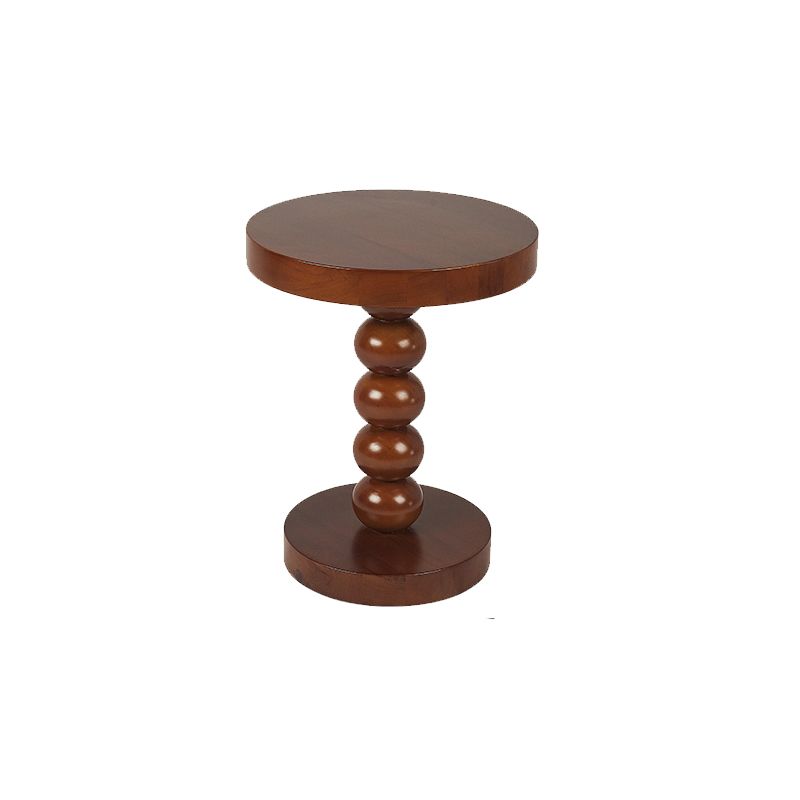 Traditional Round Wooden End Table 15.74" Wide Pedestal Side Table