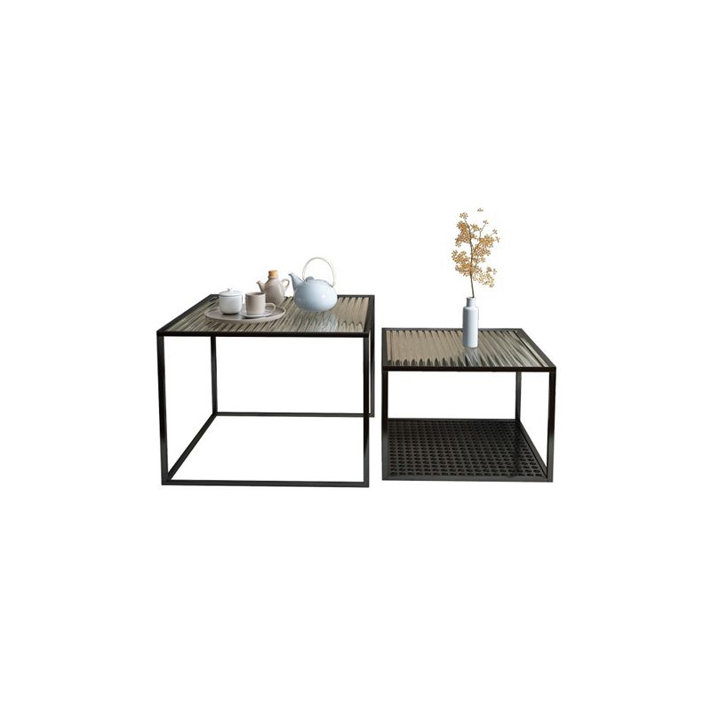 Modern Style Black/off-white/gold Metal Base Square Side Table Clearhalo 'Coffee & Accent Tables' 'End & Side Tables' 'end_side_table' 'end_side_tables' 'furn' 'furn_end_side_tables' 'Furniture' 'furniture_end_side_table' 'Living Room Furniture' 1200x1200_0f0d9688-7097-49df-849f-0698a76681e0