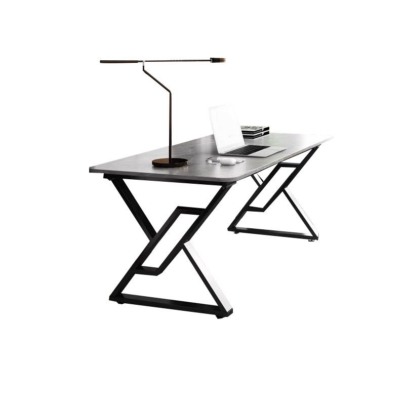 30" H Modern Rectangular Writing Desk Simple Desk with Black Metal Legs Clearhalo 'furn' 'furn_office_desk' 'Furniture' 'Office Desks' 'Office Furniture' 'office_desk' 1200x1200_0f0e1465-3452-4840-a242-6ec37f3b3480