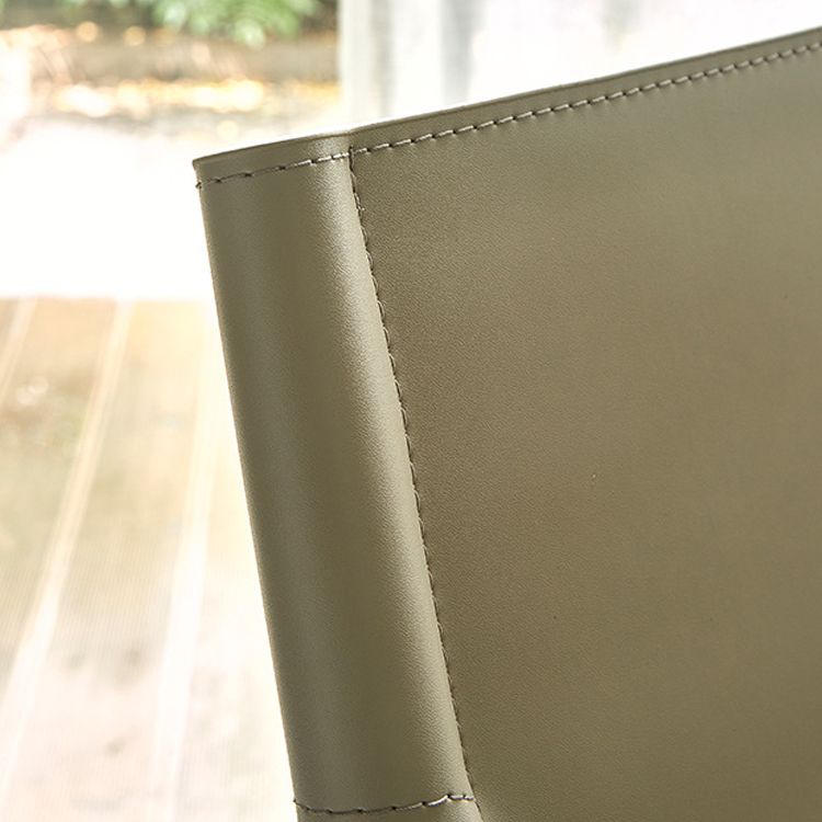 Chaise latéral en bois massif massif chaise de salle à manger sans bras en cuir contemporain