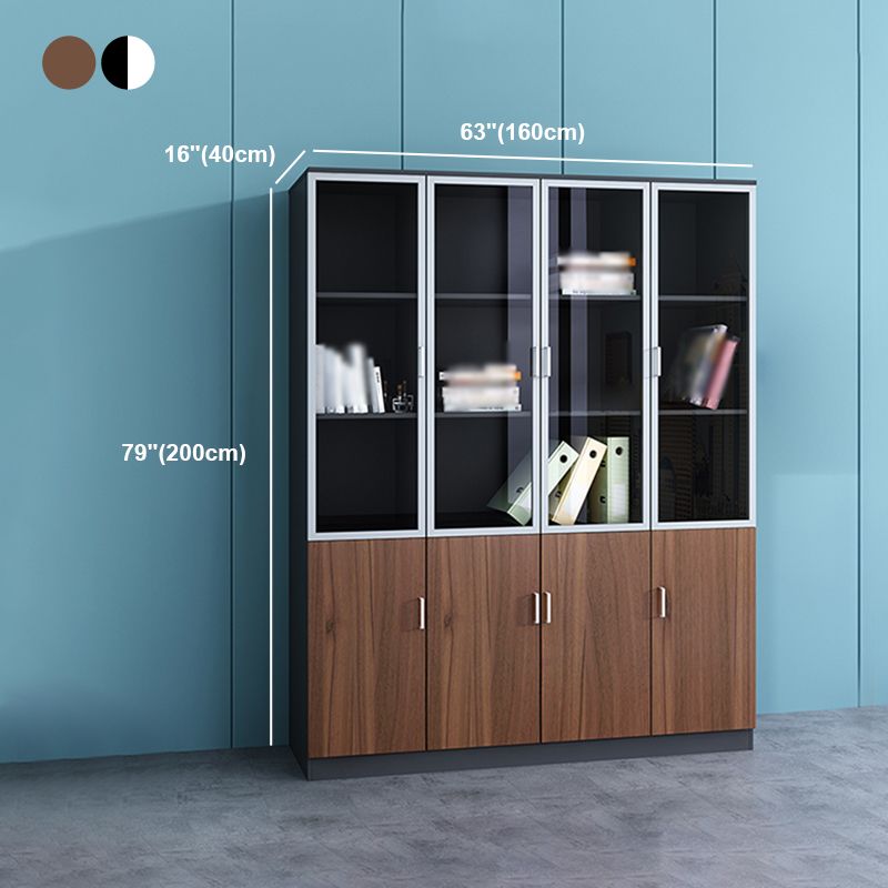 Contemporary Style Bookshelf for Home Office Study Room Bookcase with Door Clearhalo 'Bookcases' 'furn' 'furn_bookcases' 'Furniture' 'furniture_bookcases' 'kitchen' 'kitchen_bookcases' 'Living Room Furniture' 'Office Furniture' 1200x1200_0f0f95c9-3735-4b1a-a23c-12aa766b4313