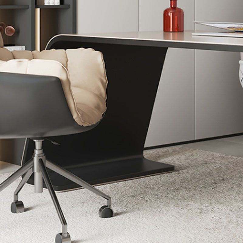 Rectangular Shaped Office Desk Wood with 3 Drawers for Office Clearhalo 'furn' 'furn_office_desk' 'Furniture' 'Office Desks' 'Office Furniture' 'office_desk' 1200x1200_0f0fa292-840d-4d8e-9268-7327a5d15222