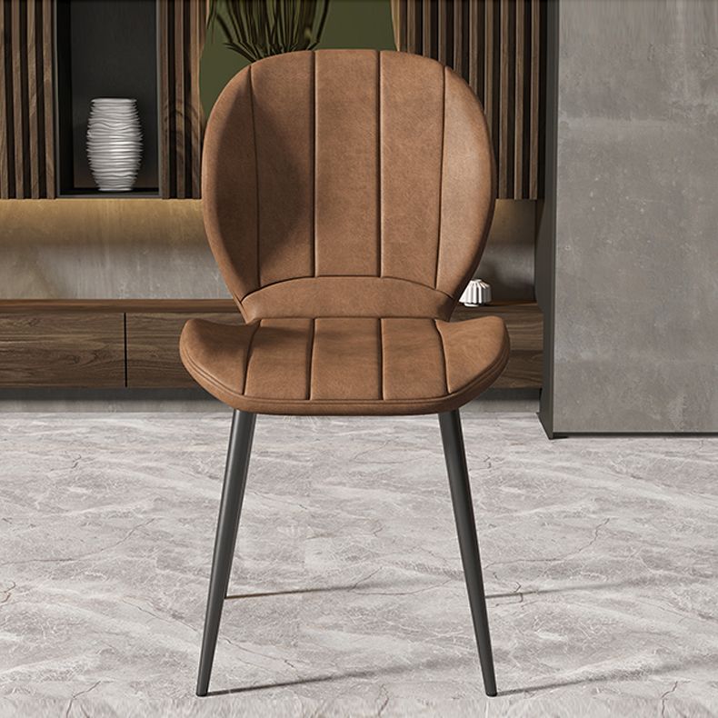 Nordic Metal Dining Side Chair Parsons Dining Armless Chair for Restaurant Clearhalo ' kitchen&dining_furn' 'Dining Chairs' 'Dining Tables & Seating' 'dining_chair' 'furn' 'furn_dining_chair' 'Furniture' 'furniture_dining_chair' 'Kitchen & Dining Furniture' 'kitchen' 1200x1200_0f1027c2-4f8f-46d0-a50e-56fdc5d7c1dc